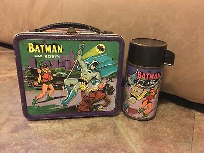 vintage batman and robin metal lunch box canada|1966 Aladdin Batman and Robin Metal Lunchbox Thermos .